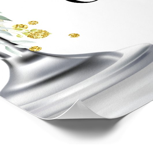 Welkom Bubbles & Brews Eucalyptus Gold Shower Poster (Hoek)