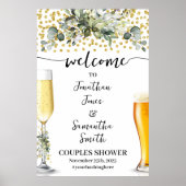 Welkom Bubbles & Brews Eucalyptus Gold Shower Poster (Voorkant)