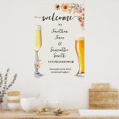 Welkom Bubbles & Brews Herfst Wilde Bloemen Douche Poster (Keuken)