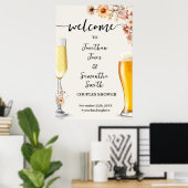 Welkom Bubbles & Brews Herfst Wilde Bloemen Douche Poster (Thuiskantoor)