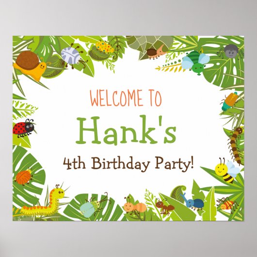 Welkom bug Insect Sign Poster (Voorkant)