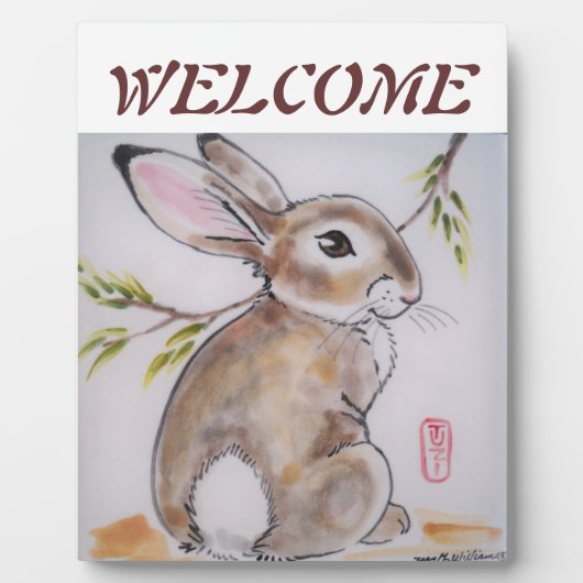 Welkom Bunny Rabbit, perfecte gastess gift Fotoplaat (Voorkant)