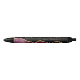 Welkom Burgundy Agate Gold Wedding Zwarte Inkt Pen