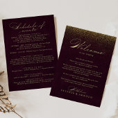 Welkom Burgundy Gold Glitter Wedding