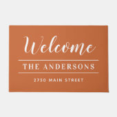 Welkom Burnt Oranje Persoonlijke familienaam Deurmat (Voorkant)