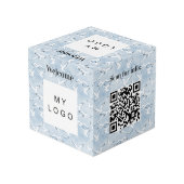 Welkom business logo QR code menu aan zee tafel Kubus (Achter hoekig)