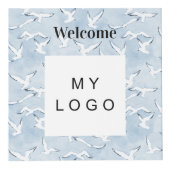 Welkom business logo QR code menu aan zee tafel Kubus (Voorkant)