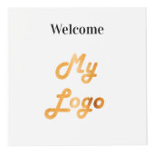 Welkom business logo QR code menu witte tafel Kubus (Voorkant)