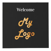 Welkom business logo QR codes info menu tafel Kubus (Voorkant)