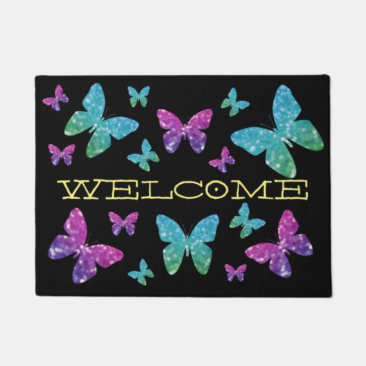 Welkom Butterflies Deurmat (Voorkant)