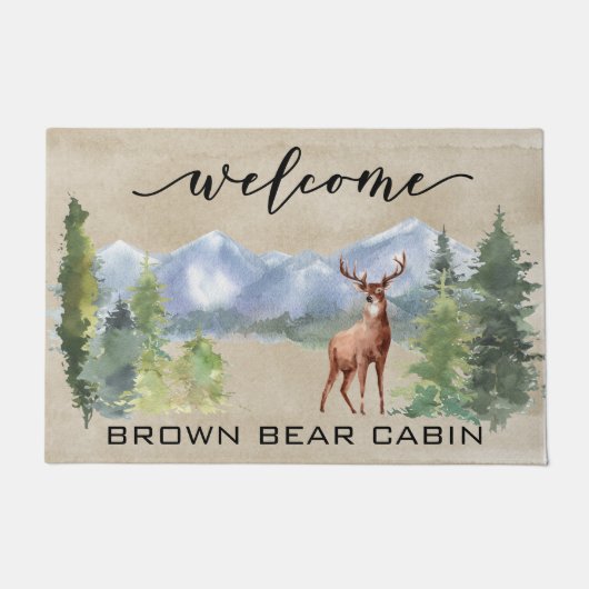 Welkom Cabin Lodge Deer Mountain thuis Deurmat (Voorkant)