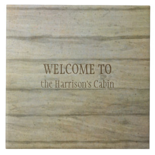 Welkom Cabin op maat gepersonaliseerd bergmeer Tegeltje