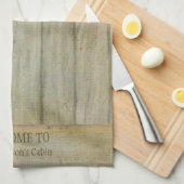 Welkom Cabin op maat gepersonaliseerd bergmeer Theedoek (Quarter Fold)