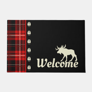 Welkom Cabin Red Pset Moose Deurmat