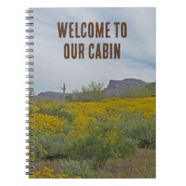 Welkom Cabin Rustic Southwest Flowers House Guest Notitieboek
