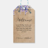 Welkom cadeau dank u Wisteria Lace bruiloft Cadeaulabel (Voorkant)