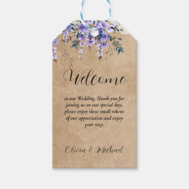 Welkom cadeau dank u Wisteria Lace bruiloft Cadeaulabel