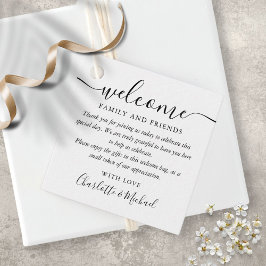 Welkom cadeautas voor zwarte en witte bruiloft bedankjes labels