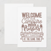 Welkom Campfire Vrienden Marshmallows Camping Aankondiging (Voorkant / Achterkant)