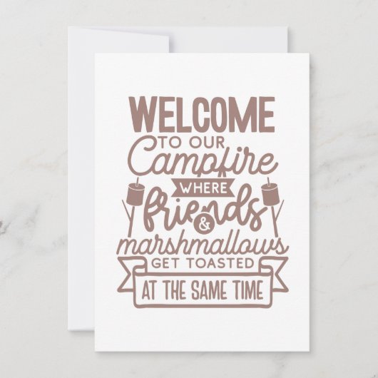 Welkom Campfire Vrienden Marshmallows Camping Aankondiging (Voorkant)