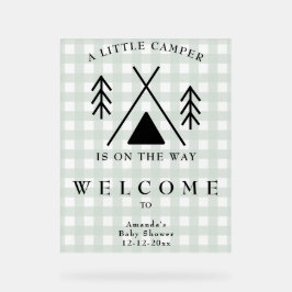 Welkom Camping Baby shower Acryl Bord