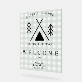 Welkom Camping Baby Shower Acryl Bord