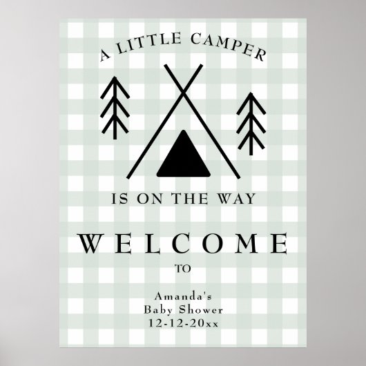 Welkom Camping Baby shower Poster (Voorkant)