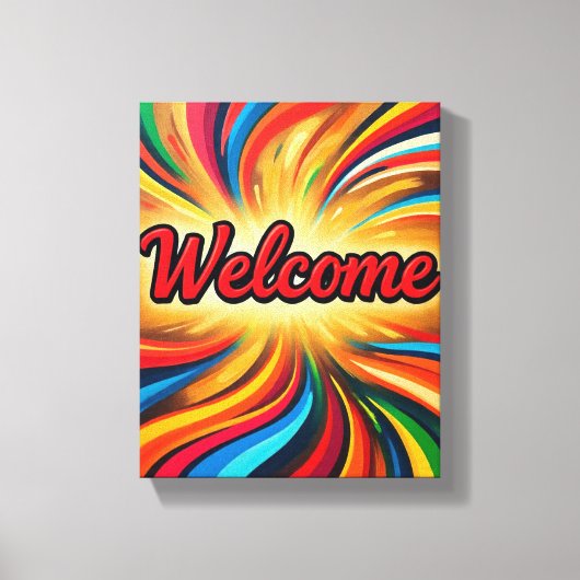 Welkom canvasprint op wandkunstopstelling  canvas afdruk (Voorkant)