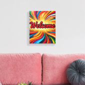 Welkom canvasprint op wandkunstopstelling  canvas afdruk (Insitu (Woonkamer))