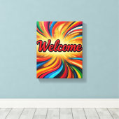 Welkom canvasprint op wandkunstopstelling  canvas afdruk (Insitu (Houten vloer))
