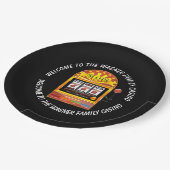 Welkom casino party gokken papieren bordje (Gekanteld)