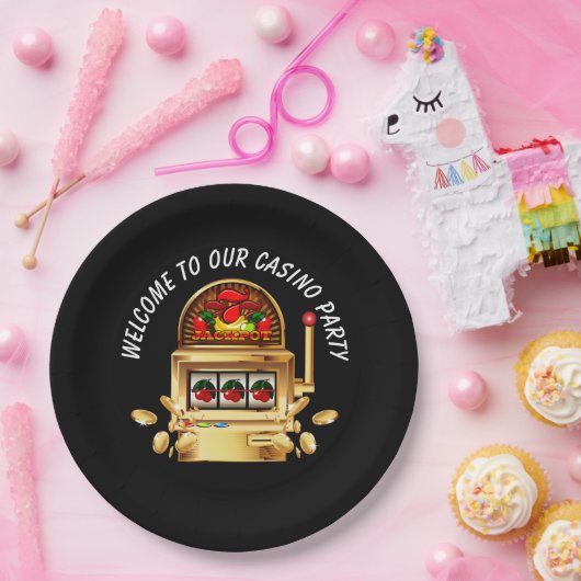 Welkom Casino-speelpartijpapier bord (Feest)