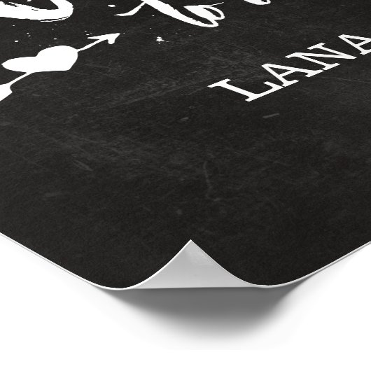 Welkom Chalkboard Brusscript Poster (Hoek)