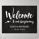 Welkom Chalkboard Brusscript Poster (Voorkant)