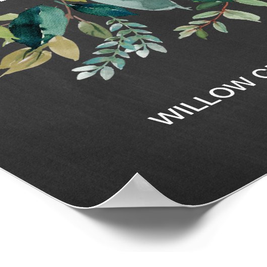 Welkom Chalkboard Foliage Weddenschap Poster (Hoek)