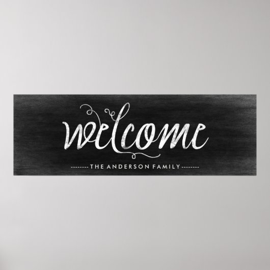 Welkom Chalkboard Kijk met Trendy Typografie Poster (Voorkant)