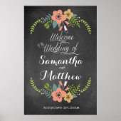 Welkom "Chalkboard" Wedding Sign Poster 32x48 (Voorkant)