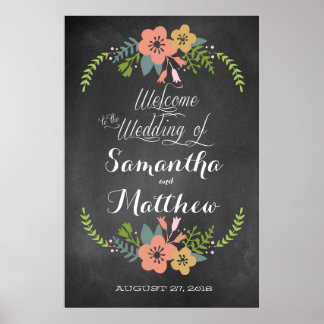 Welkom "Chalkboard" Wedding Sign Poster 32x48