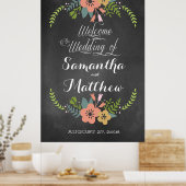 Welkom "Chalkboard" Wedding Sign Poster 32x48 (Keuken)