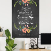 Welkom "Chalkboard" Wedding Sign Poster 32x48 (Thuiskantoor)