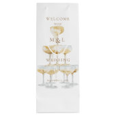 Welkom Champagne Tower Gold Monogram Weddenschap Wijn Cadeautas (Achterkant)