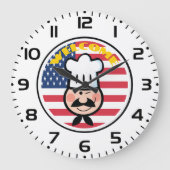 Welkom chef-kok met Amerikaanse vlag Grote Klok (Voorkant)