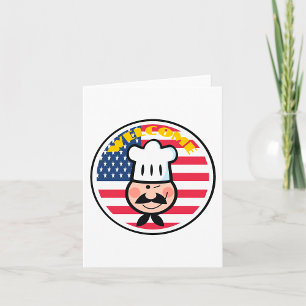Welkom chef-kok met Amerikaanse vlag Kaart