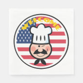 Welkom chef-kok met Amerikaanse vlag Servet (Voorkant)