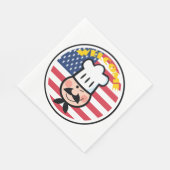 Welkom chef-kok met Amerikaanse vlag Servet (Hoek)