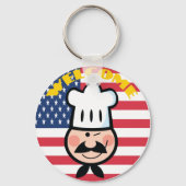 Welkom chef-kok met Amerikaanse vlag Sleutelhanger (Voorkant)