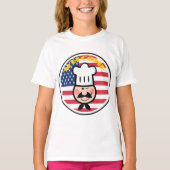 Welkom chef-kok met Amerikaanse vlag T-shirt (Voorkant)