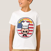 Welkom chef-kok met Amerikaanse vlag T-shirt (Voorkant)