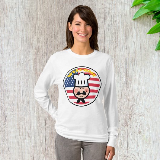 Welkom chef-kok met Amerikaanse vlag T-shirt