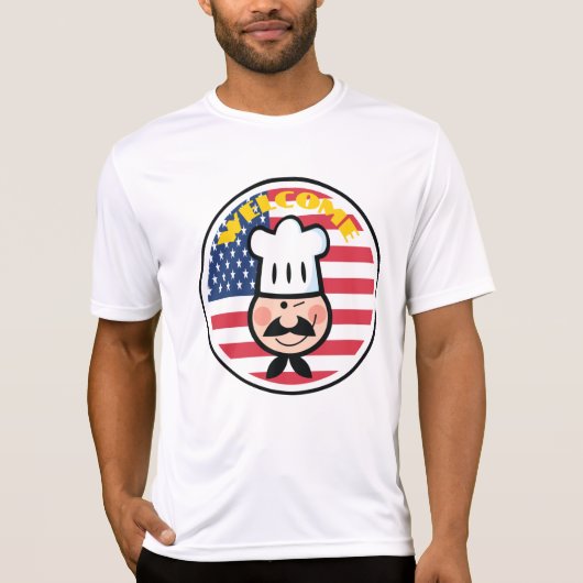Welkom chef-kok met Amerikaanse vlag T-shirt (Voorkant)